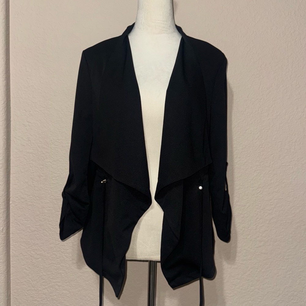 Retrology Black Open Front Blazer NWT size M